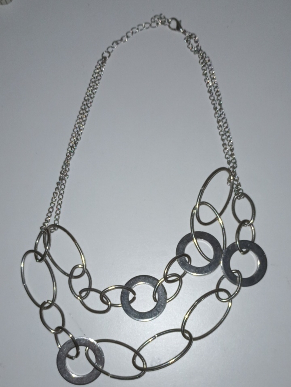 #.  Silver Multi-Chain Link Necklace - Women's Jewelry. 20,5 Inches Long